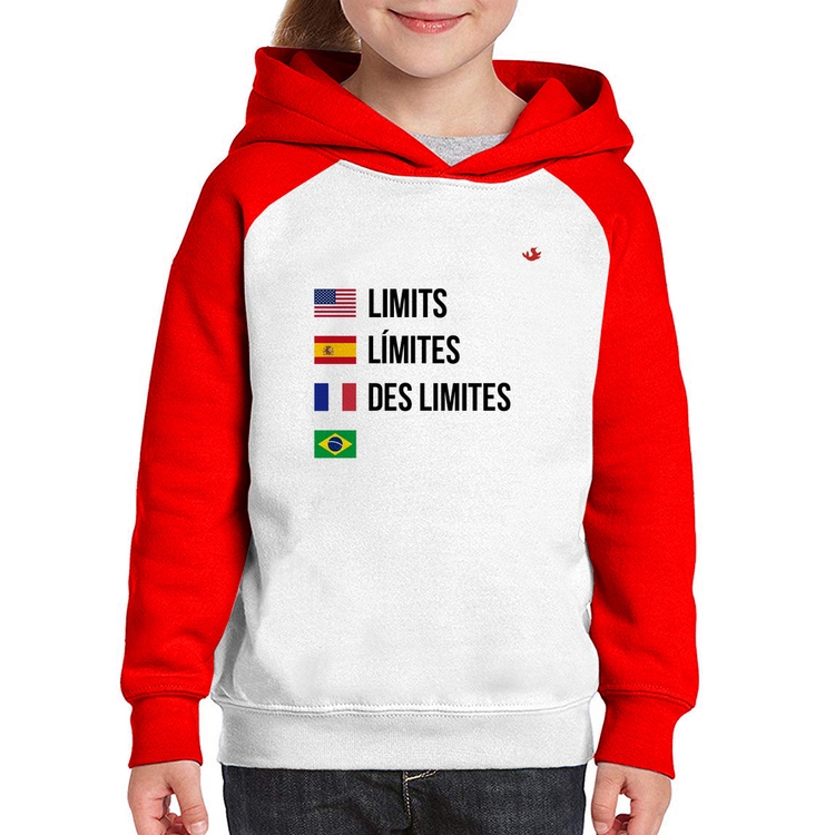 Moletom Infantil Limites - Branco/Vermelho