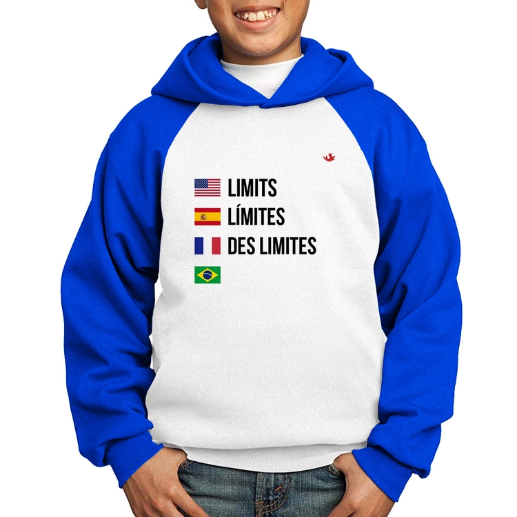 Moletom Infantil Limites - Branco/Azul