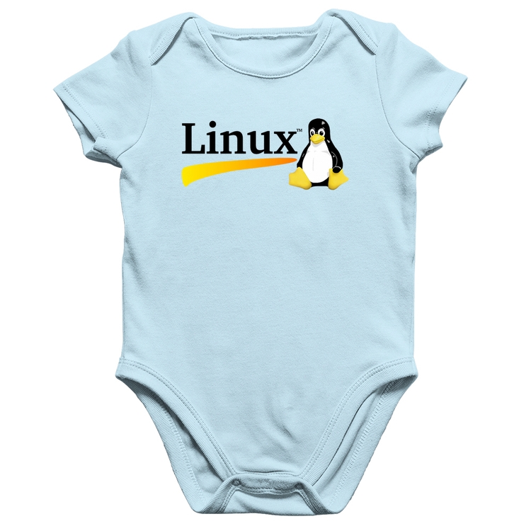 Body Bebê Algodão Linux - Azul Bebê