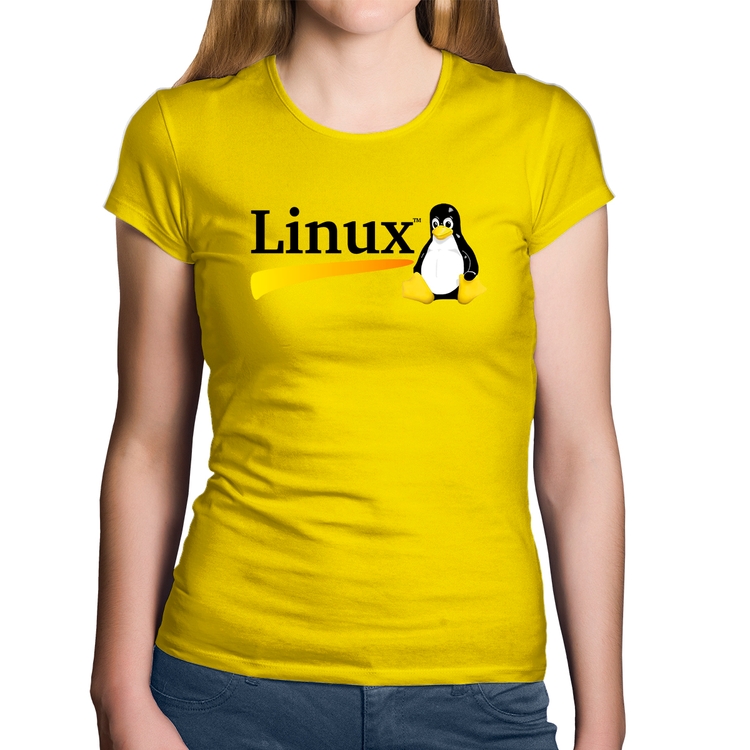 Baby Look Algodão Linux - Amarela