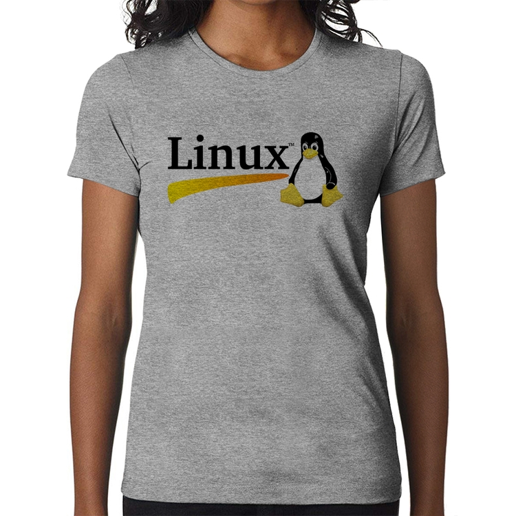 Baby Look Linux - Cinza
