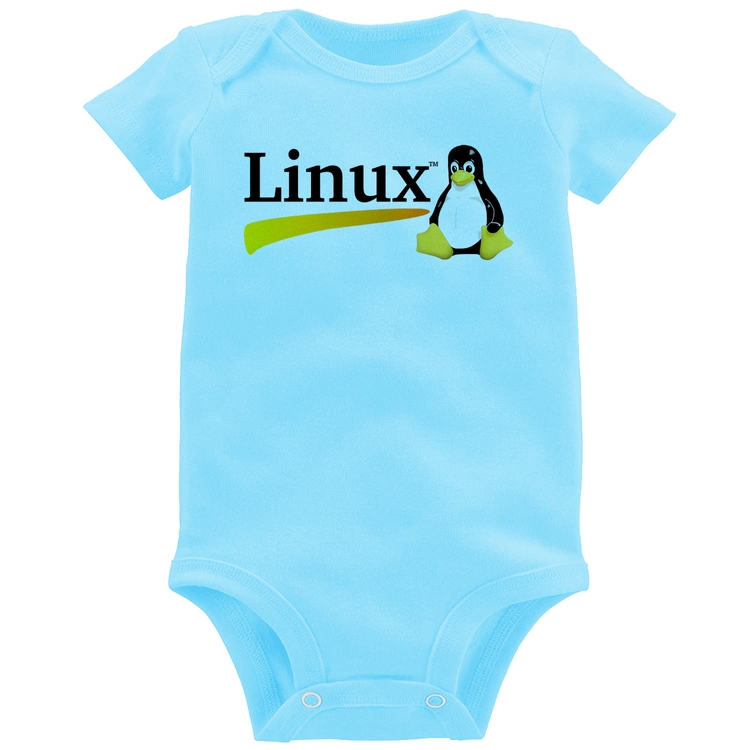 Body Bebê Linux - Azul Bebê