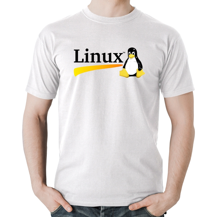 Camiseta Algodão Linux - Branca