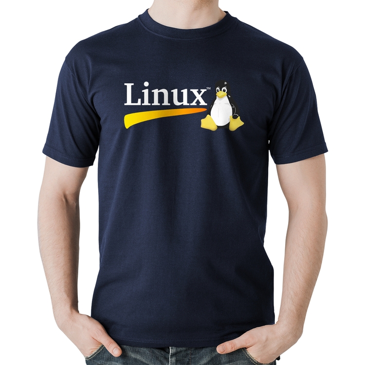 Camiseta Algodão Linux - Marinho