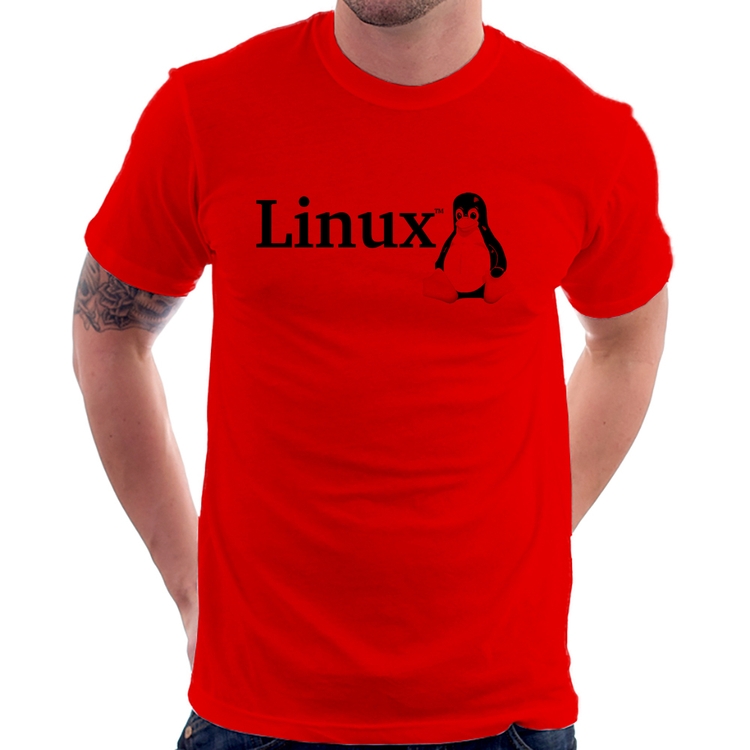 Camiseta Linux - Vermelha