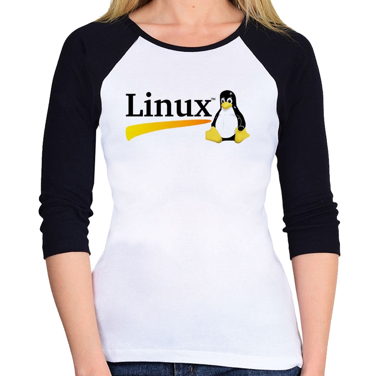 Baby Look Raglan Linux Manga 3/4