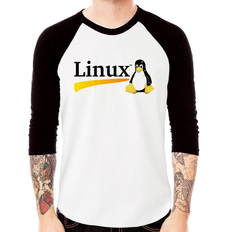 Camiseta Raglan Linux Manga 3/4