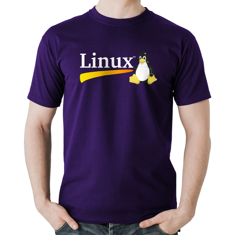 Camiseta Algodão Linux - Roxa