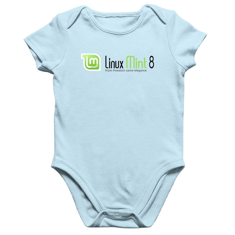 Body Bebê Algodão Linux Mint 8 Helena - Azul Bebê