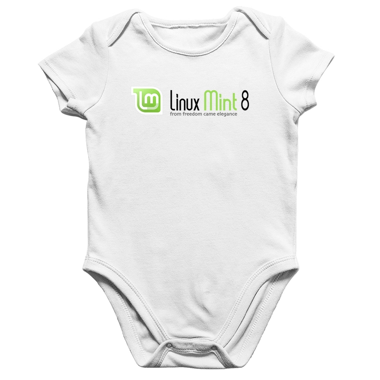 Body Bebê Algodão Linux Mint 8 Helena - Branco