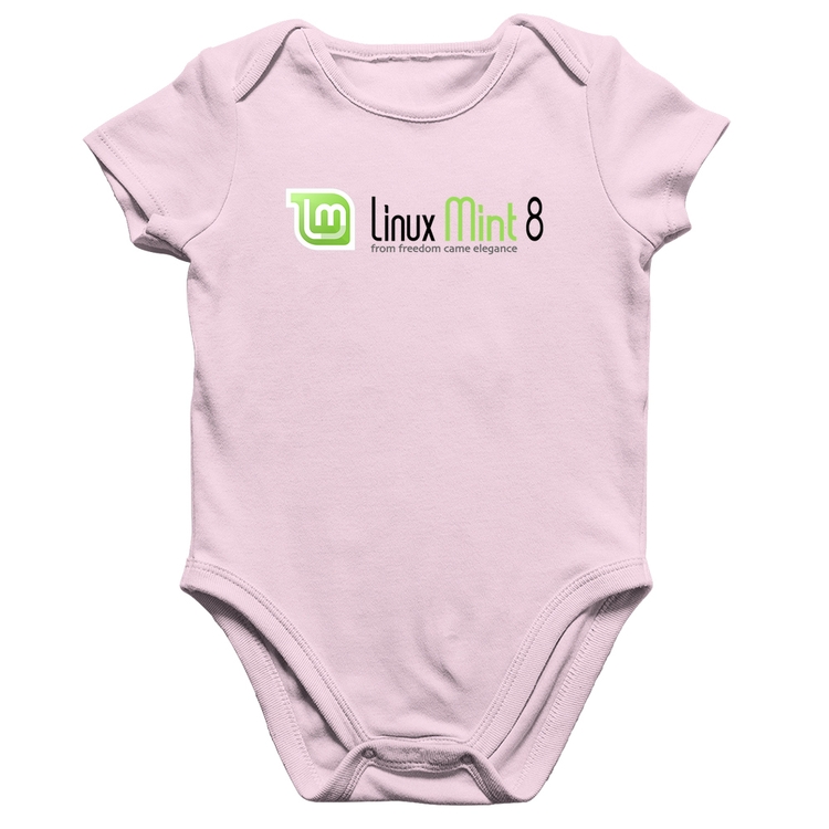 Body Bebê Algodão Linux Mint 8 Helena - Rosa Bebê