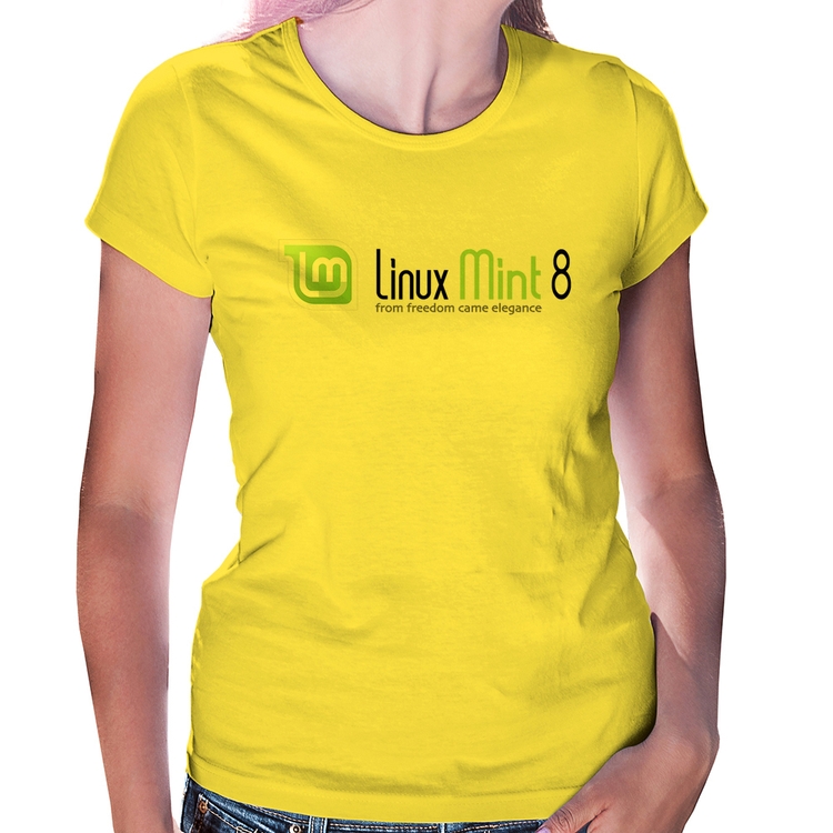 Baby Look Linux Mint 8 Helena - Amarela