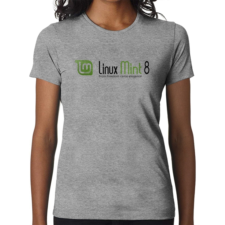 Baby Look Linux Mint 8 Helena - Cinza