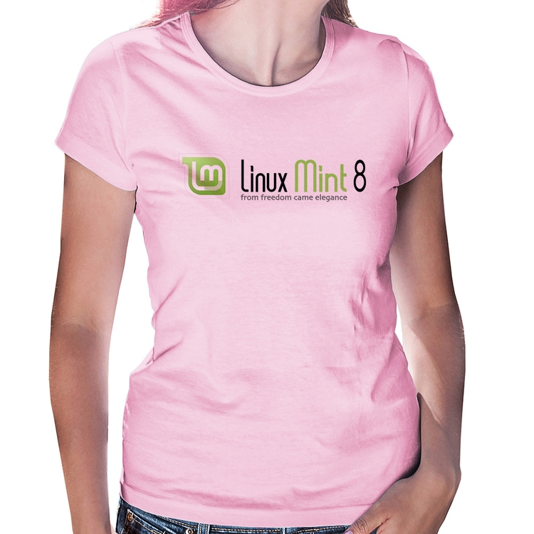 Baby Look Linux Mint 8 Helena - Rosa Bebê