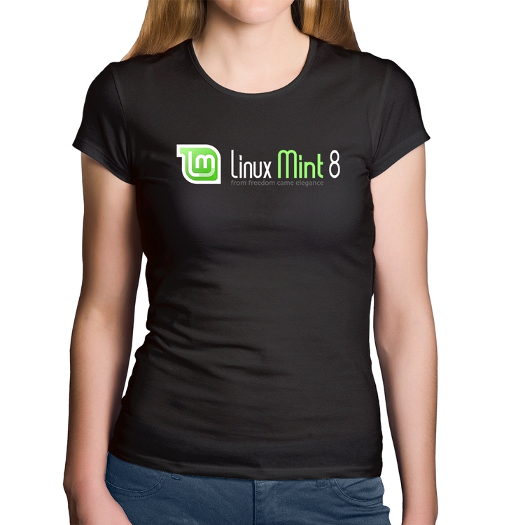 Baby Look Algodão Linux Mint 8 Helena
