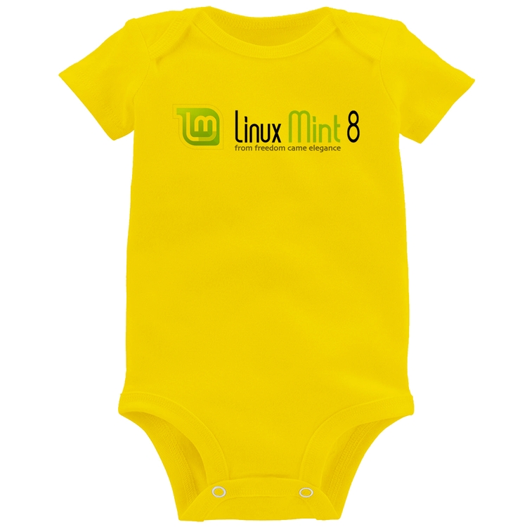 Body Bebê Linux Mint 8 Helena - Amarelo
