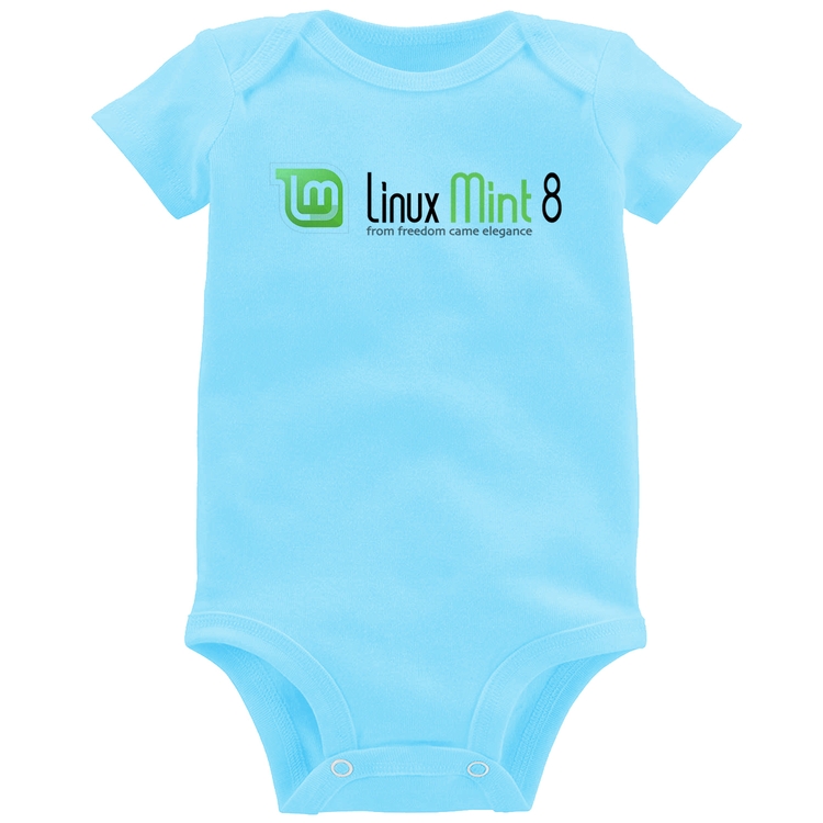Body Bebê Linux Mint 8 Helena - Azul Bebê