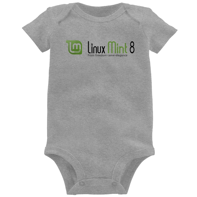 Body Bebê Linux Mint 8 Helena - Cinza