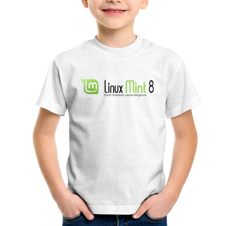 Camiseta Infantil Linux Mint 8 Helena