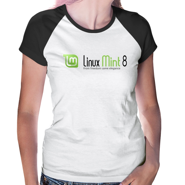Baby Look Raglan Linux Mint 8 Helena