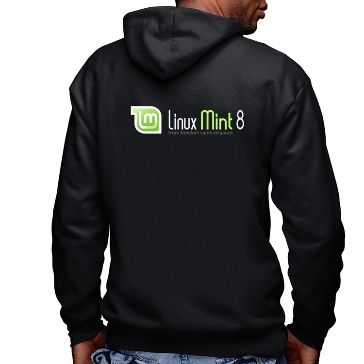 Blusa Moletom Linux Mint 8 Helena Masculina com Capuz e Zíper