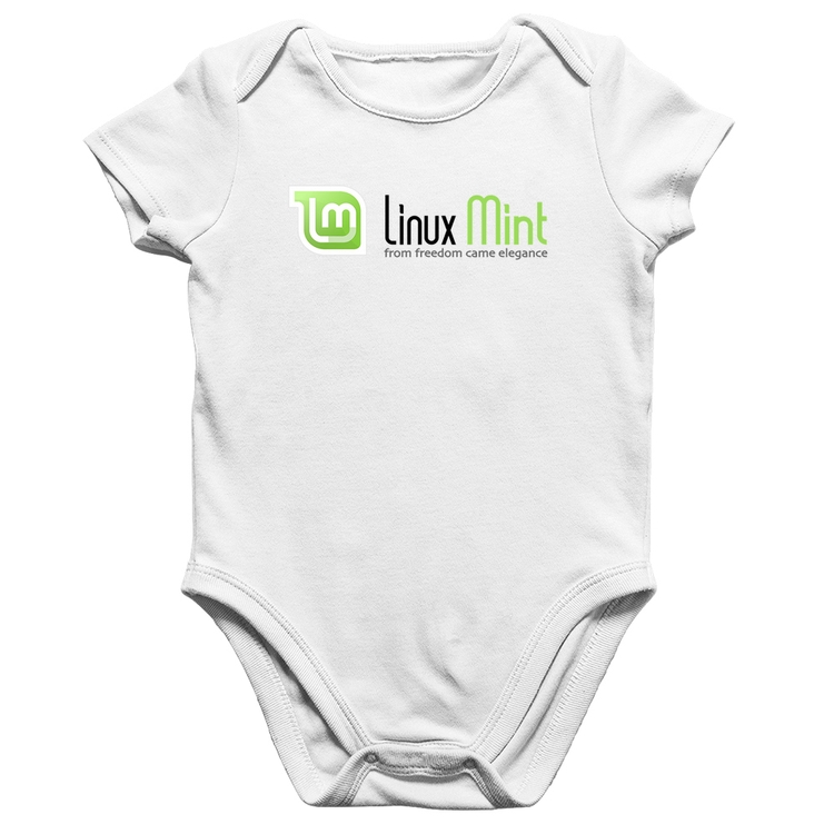 Body Bebê Algodão Linux Mint - Branco