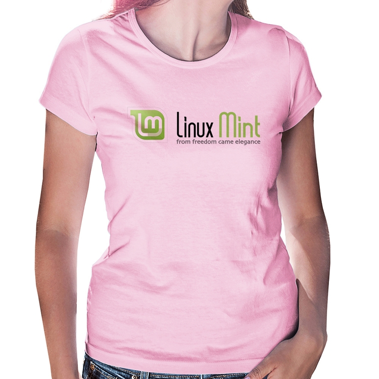 Baby Look Linux Mint - Rosa Bebê
