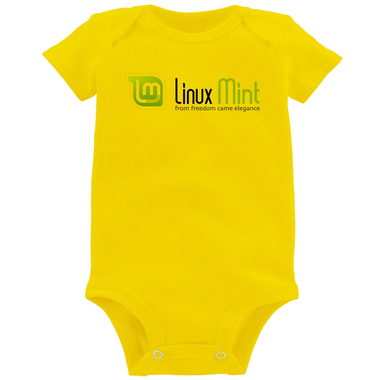Body Bebê Linux Mint - Amarelo