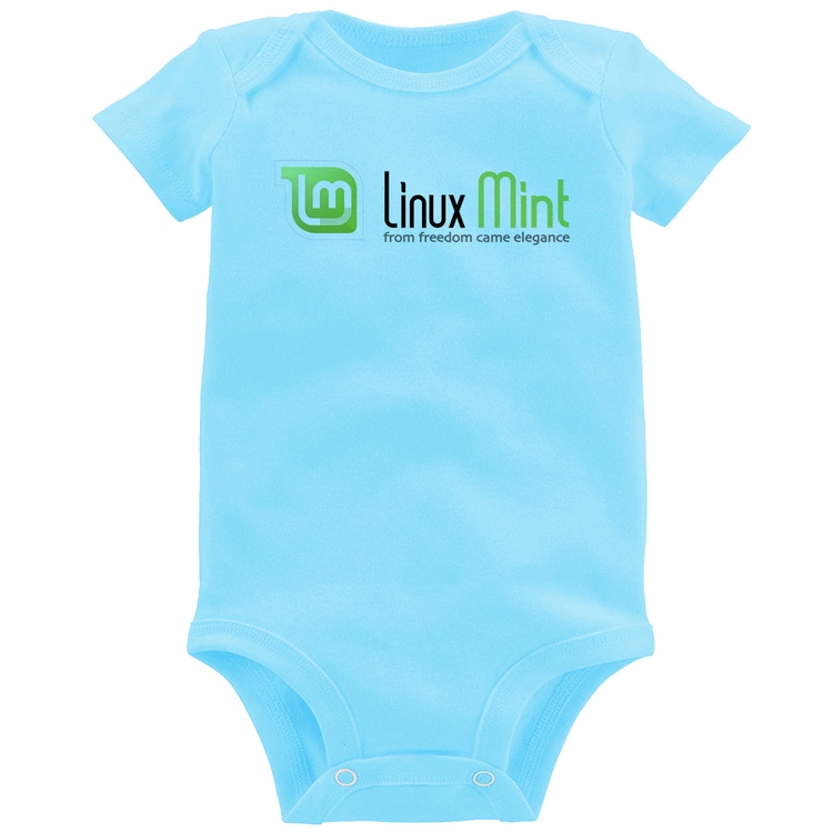 Body Bebê Linux Mint - Azul Bebê