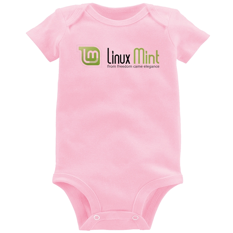 Body Bebê Linux Mint - Rosa Bebê
