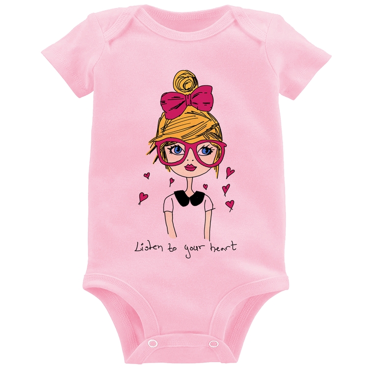 Body Bebê Listen to your heart - Rosa Bebê