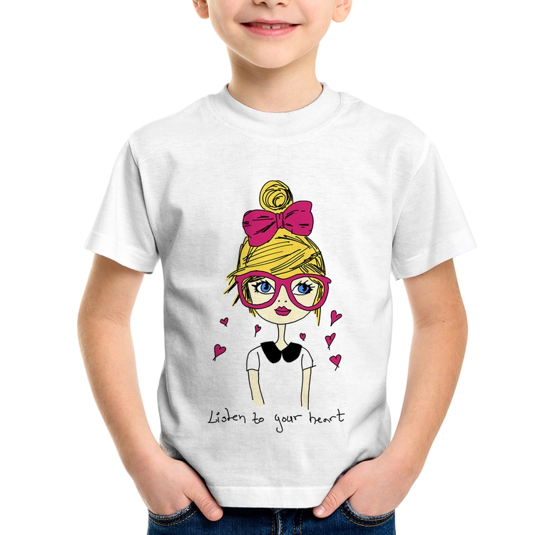 Camiseta Infantil Listen to your heart