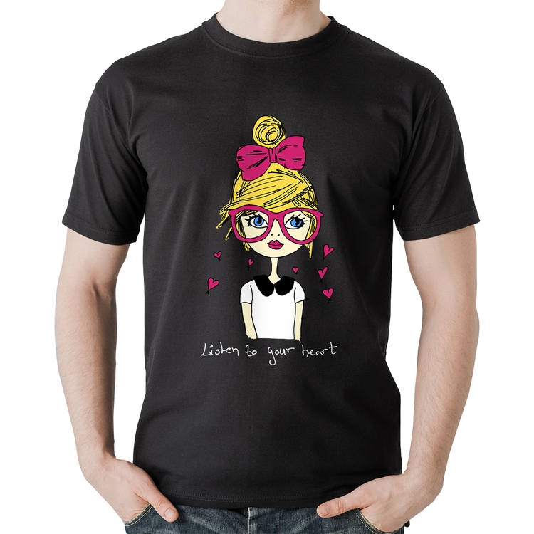 Camiseta Algodão Listen to your heart