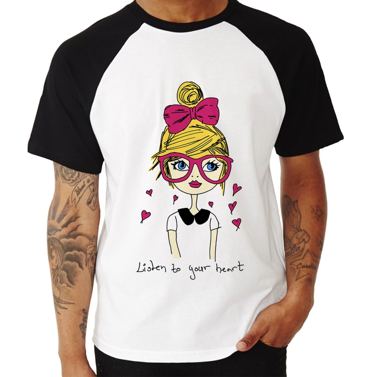 Camiseta Raglan Listen to your heart