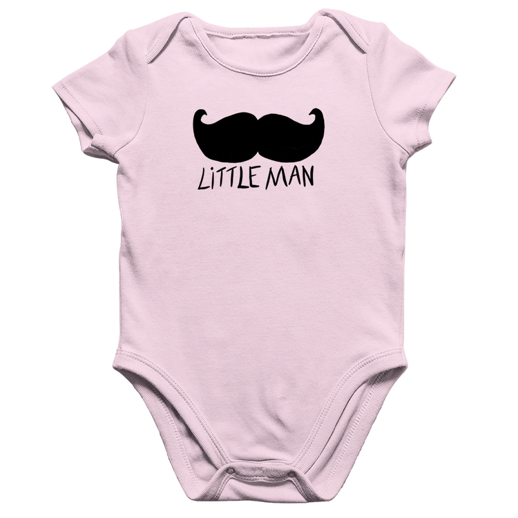 Body Bebê Algodão Little Man - Rosa Bebê