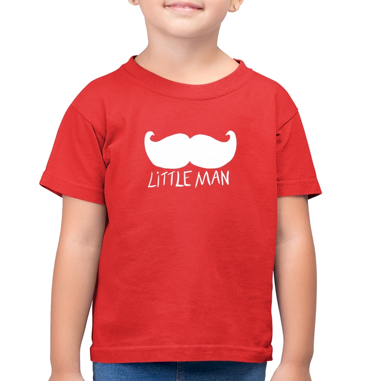 Camiseta Algodão Infantil Little Man - Vermelha
