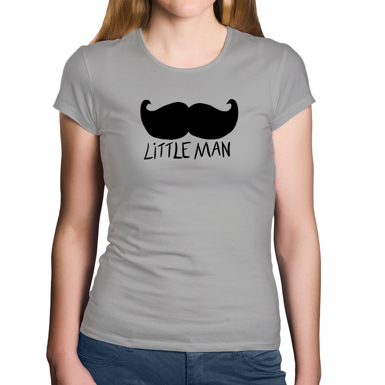 Baby Look Algodão Little Man - Cinza