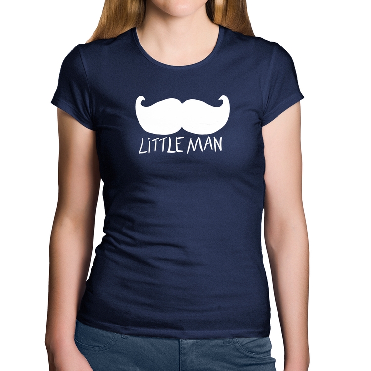 Baby Look Algodão Little Man - Marinho