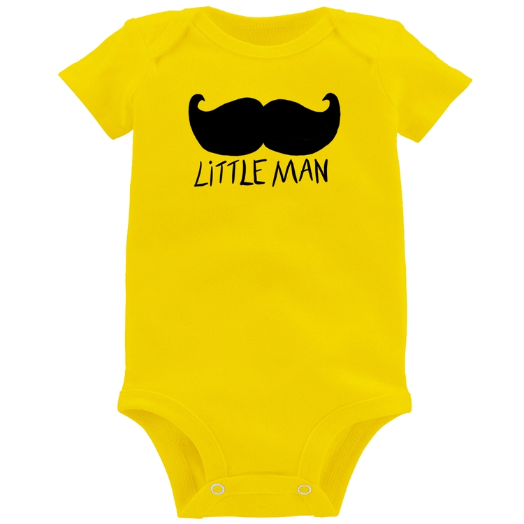Body Bebê Little Man - Amarelo