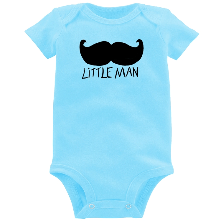 Body Bebê Little Man - Azul Bebê
