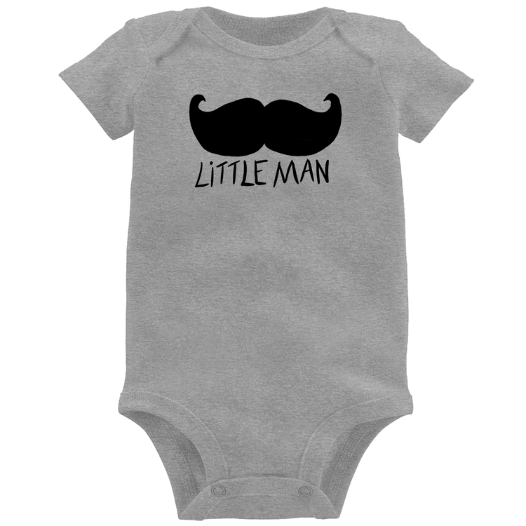 Body Bebê Little Man - Cinza