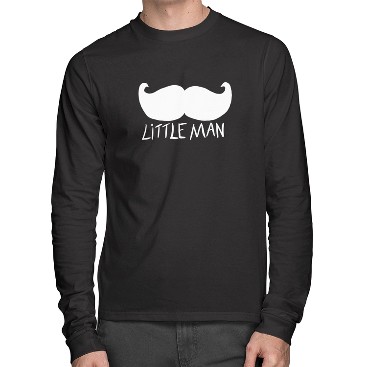 Camiseta Algodão Little Man Manga Longa