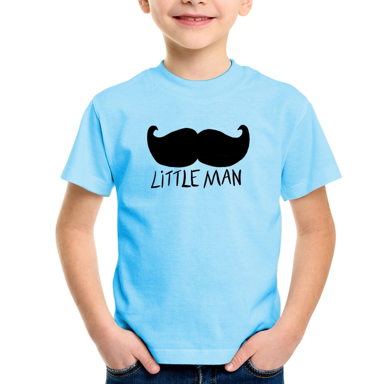 Camiseta Infantil Little Man - Azul Bebê