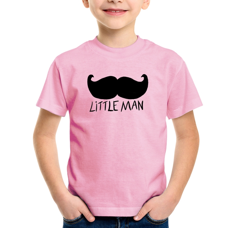Camiseta Infantil Little Man - Rosa Bebê