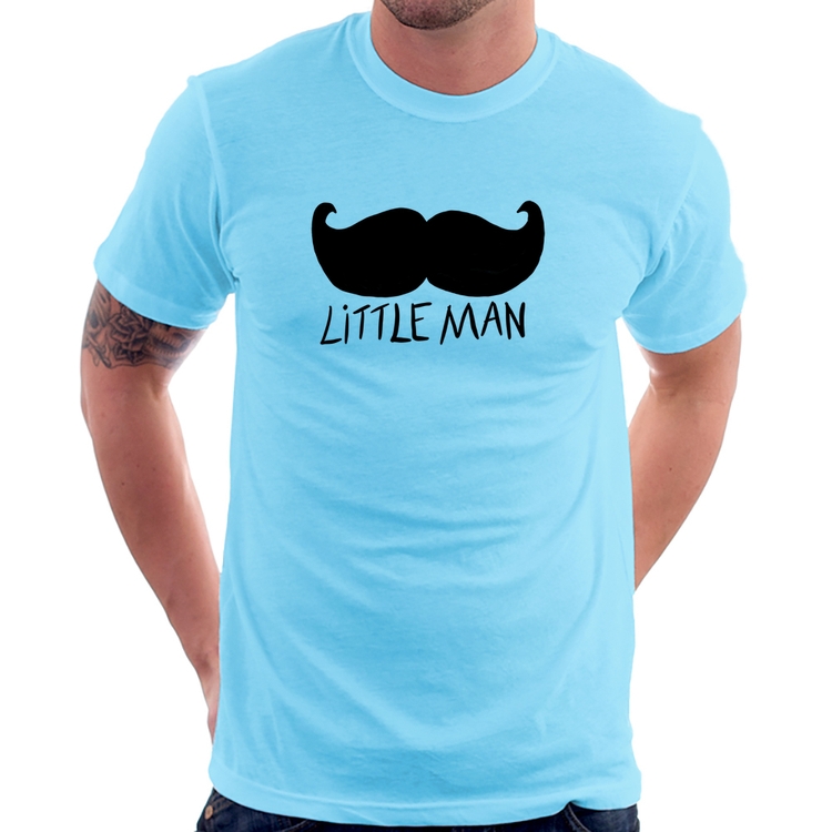 Camiseta Little Man - Azul Bebê