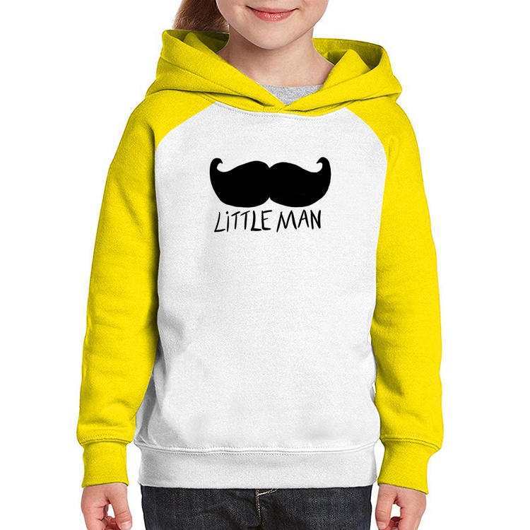Moletom Infantil Little Man - Branco/Amarelo