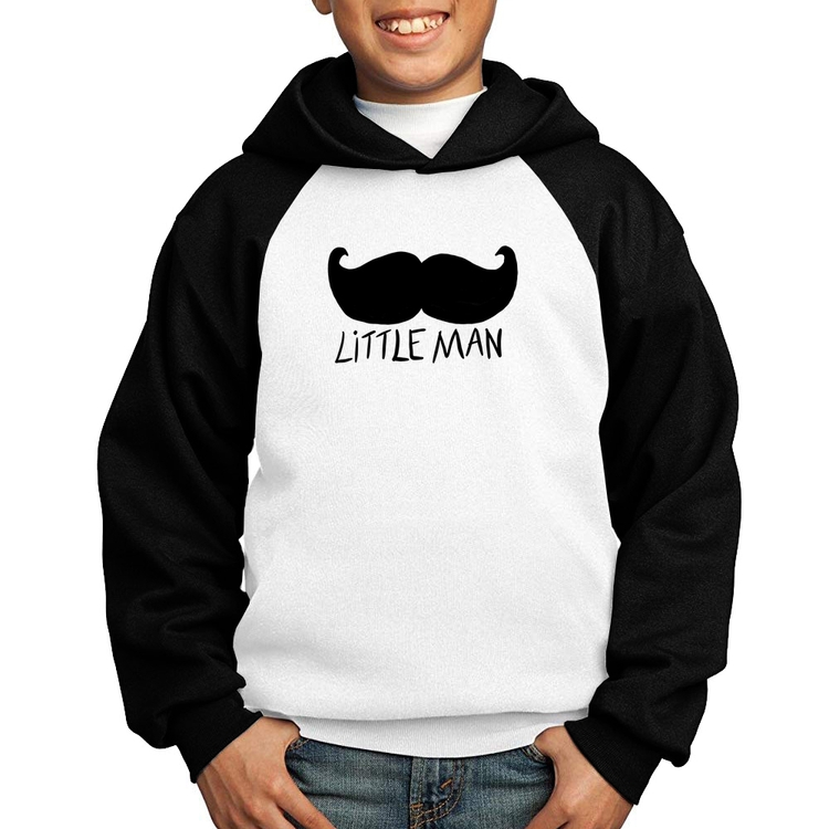 Moletom Infantil Little Man - Branco/Preto