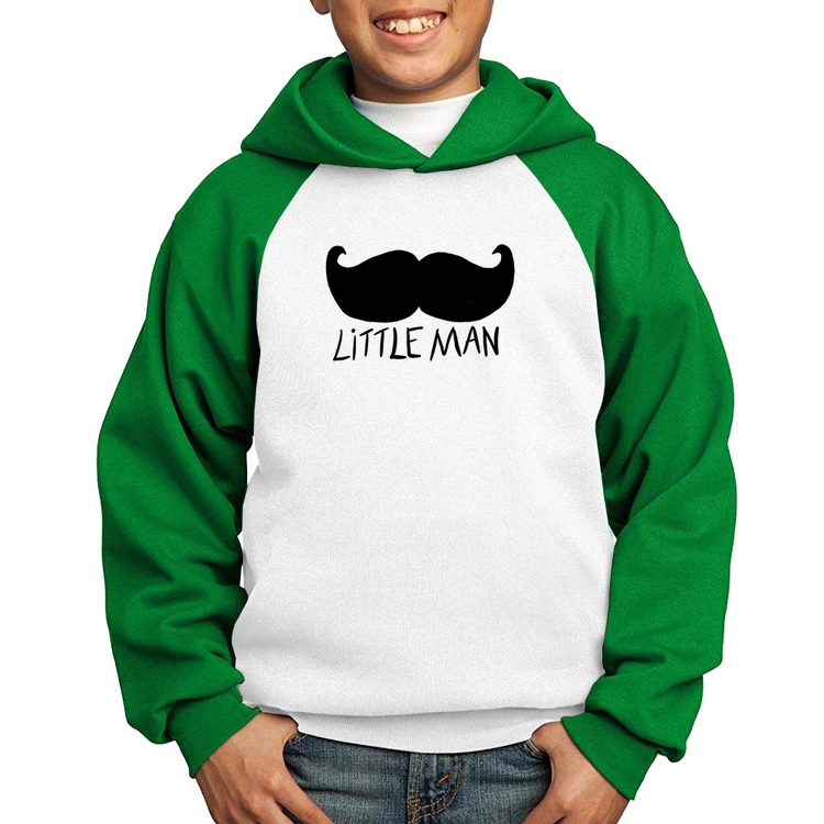 Moletom Infantil Little Man - Branco/Verde