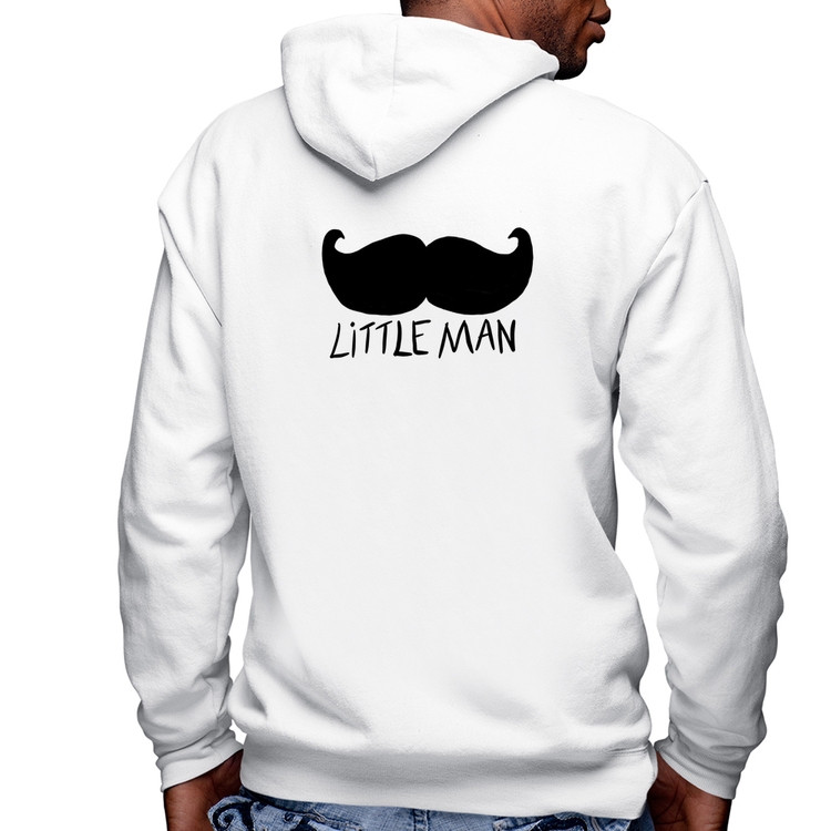 Blusa Moletom Little Man Masculina com Capuz e Zíper - Branca