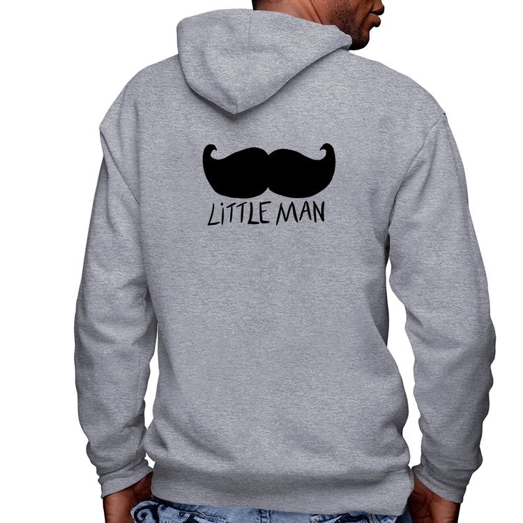 Blusa Moletom Little Man Masculina com Capuz e Zíper - Mescla